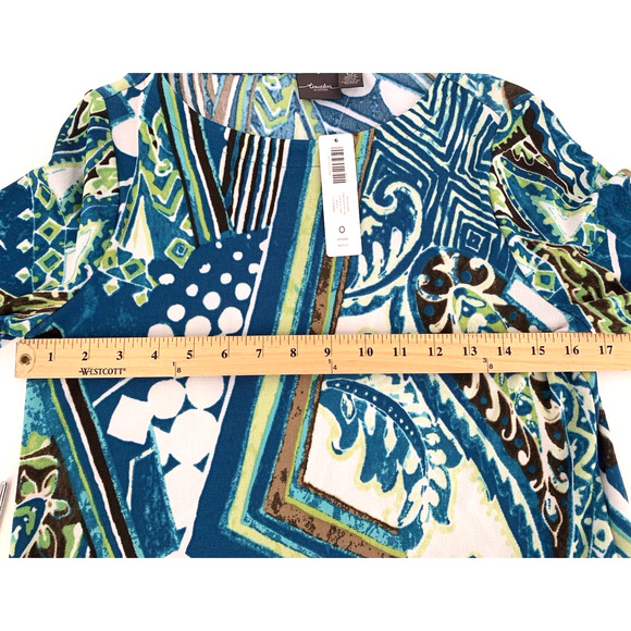 NWT Chico's Travelers Tunic Top Paisley Geometric 3/4 Sleeve - Picture 11 of 15